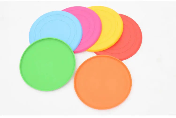 Soft Silicone Flying Saucer, Dog Chew Toy Training Frisbee, Bite-Resistant for Golden Retriever & Teddy Pet