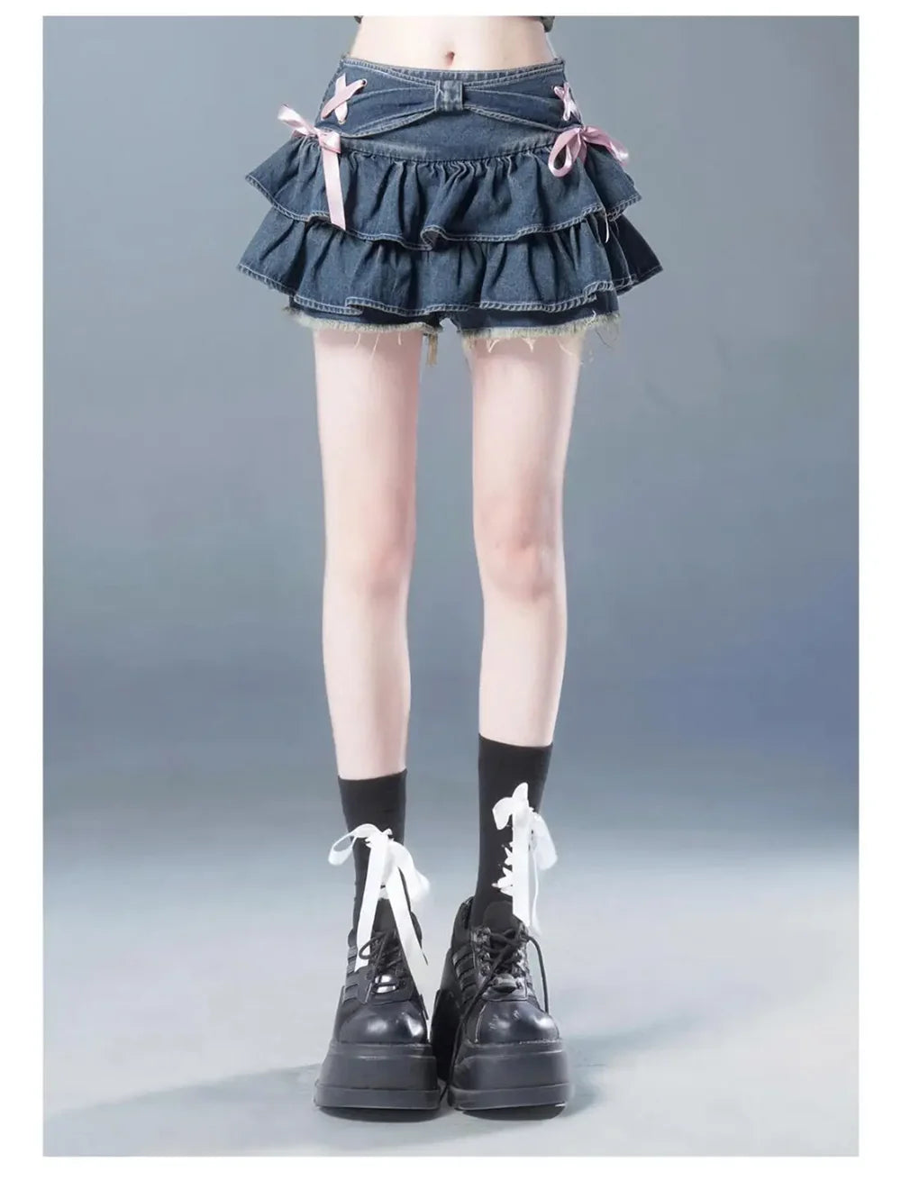 YKANGSCN Denim Mini Skirt For Women Gothic Streetwear A Line