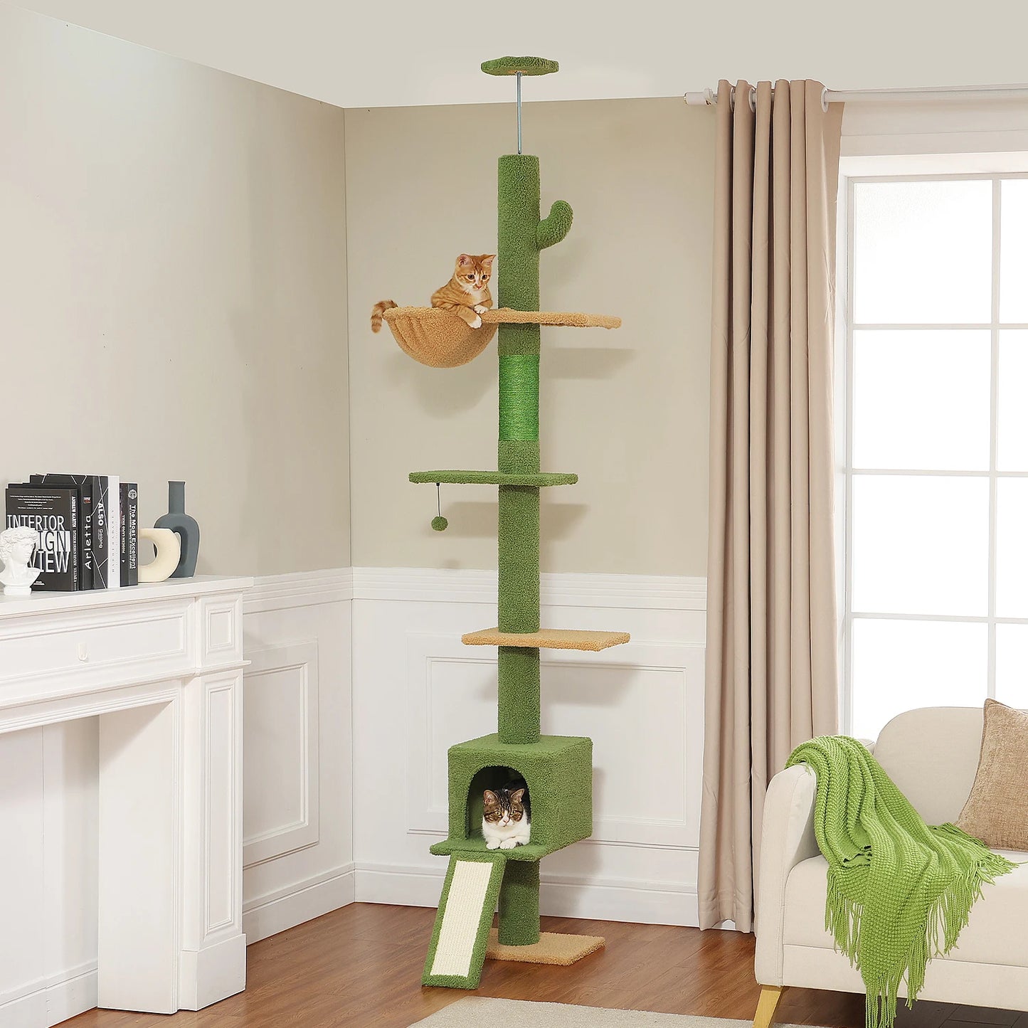 PEQULTICN Cactus Cat Tree Floor To Ceiling Tower Multi Cat