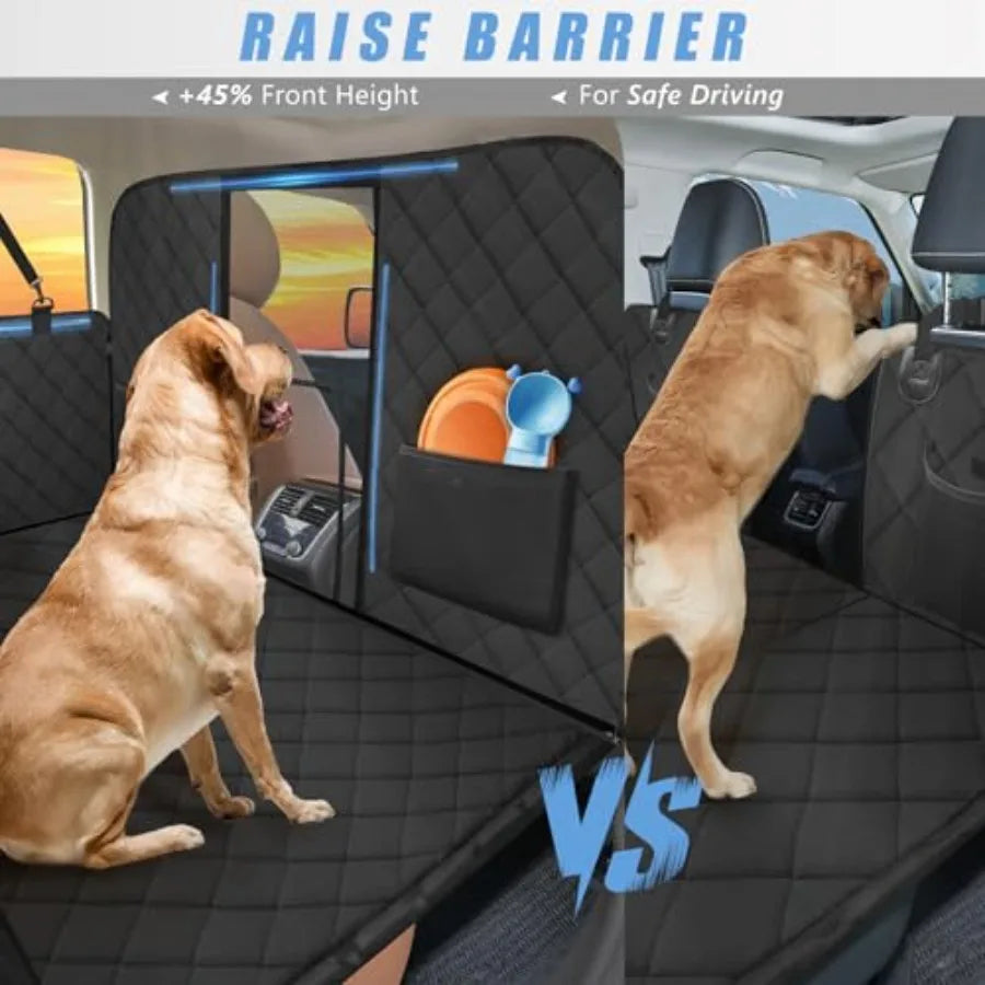 Back Seat Extender for Dogs-Large Space High Barrier Hard Bottom Dog Car Seat Cover for Back Seat Hold 420lb Backseat Protector