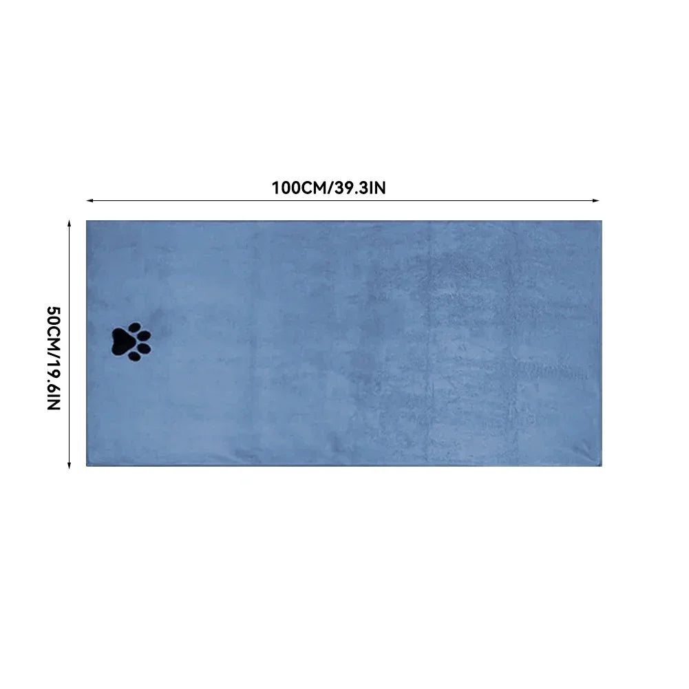 Microfiber Pet Bath Towel Embroidered Super Soft Absorbent For Dogs