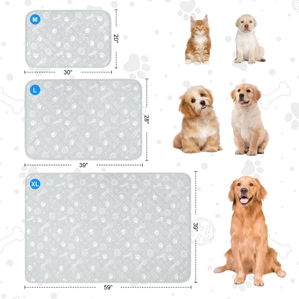 Self Cooling Mat for Large Dog 39x59 inch, Color Changing Pet Cooling Pad, Washable Non-Toxic Summer Blanket