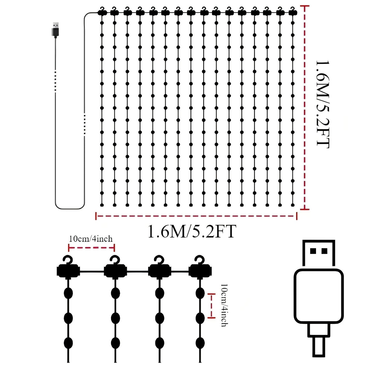 MIMIRGB Smart LED RGB Curtain Lights USB App Control