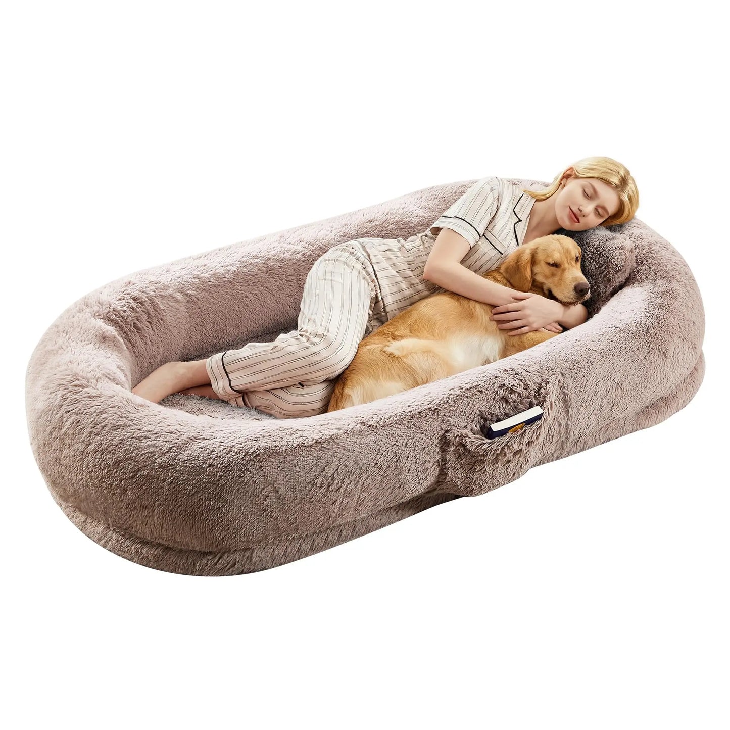 HiMISSCN Orthopedic Faux Fur Dog Bed With Memory Foam