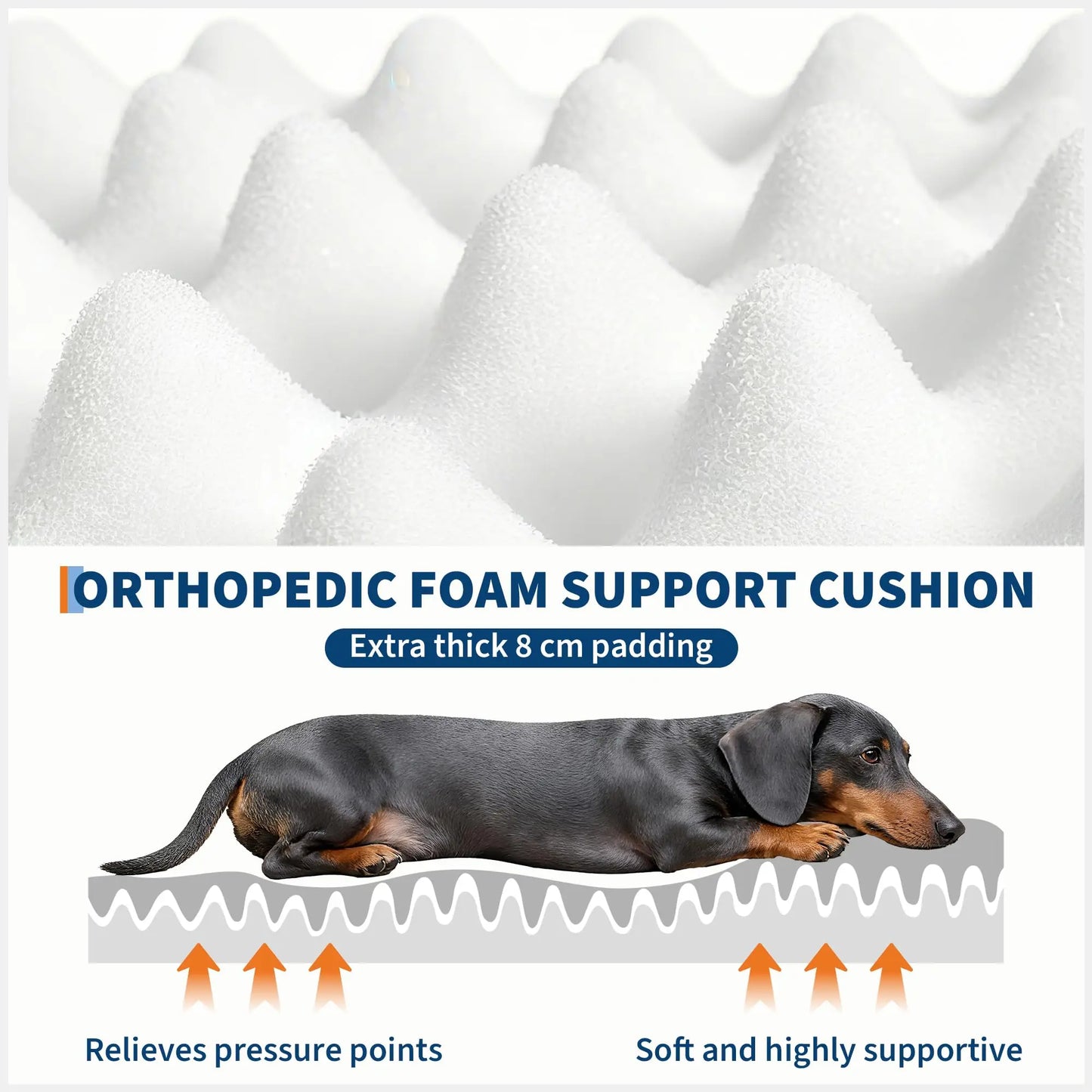 HiMISSCN Orthopedic Faux Fur Dog Bed With Memory Foam