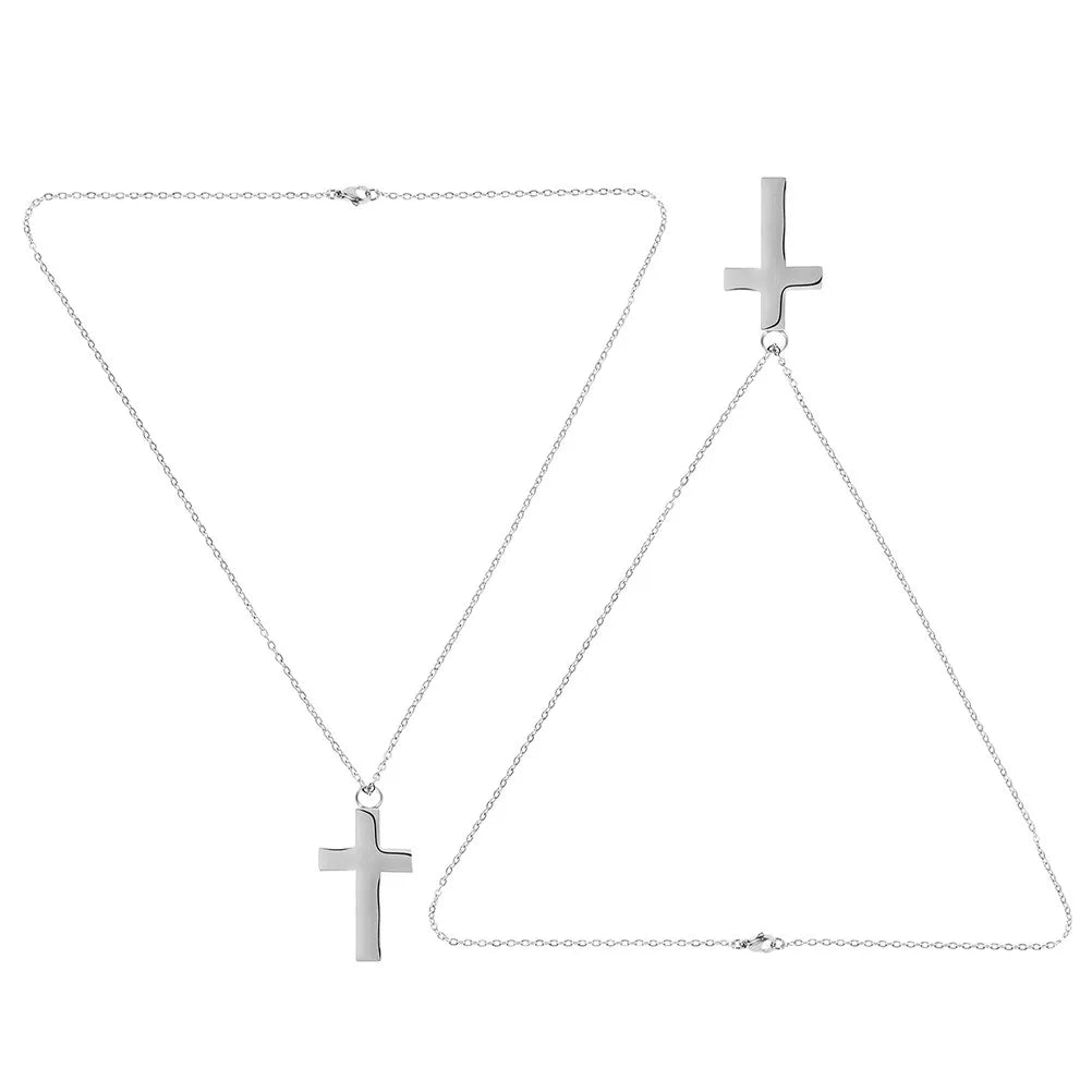 2Pcs Stainless Steel Cross Ashes Pendant Necklace Keepsake Urn Locket for Human Pet Remembrance Memorial Jewelry Comfort Fit