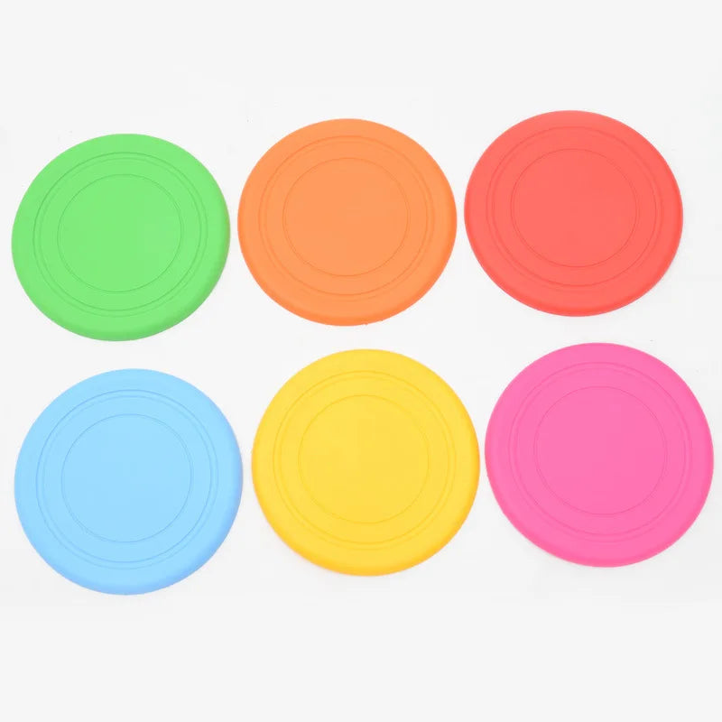 Soft Silicone Flying Saucer, Dog Chew Toy Training Frisbee, Bite-Resistant for Golden Retriever & Teddy Pet