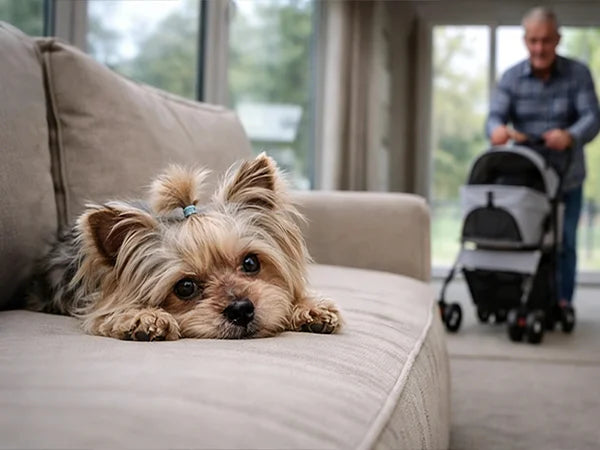 Detachable Dog Stroller 2-in-1 Pet Carrier & Stroller Foldable Lightweight 4 Wheel for Small Dogs Cats Portable Travel Pet Pram