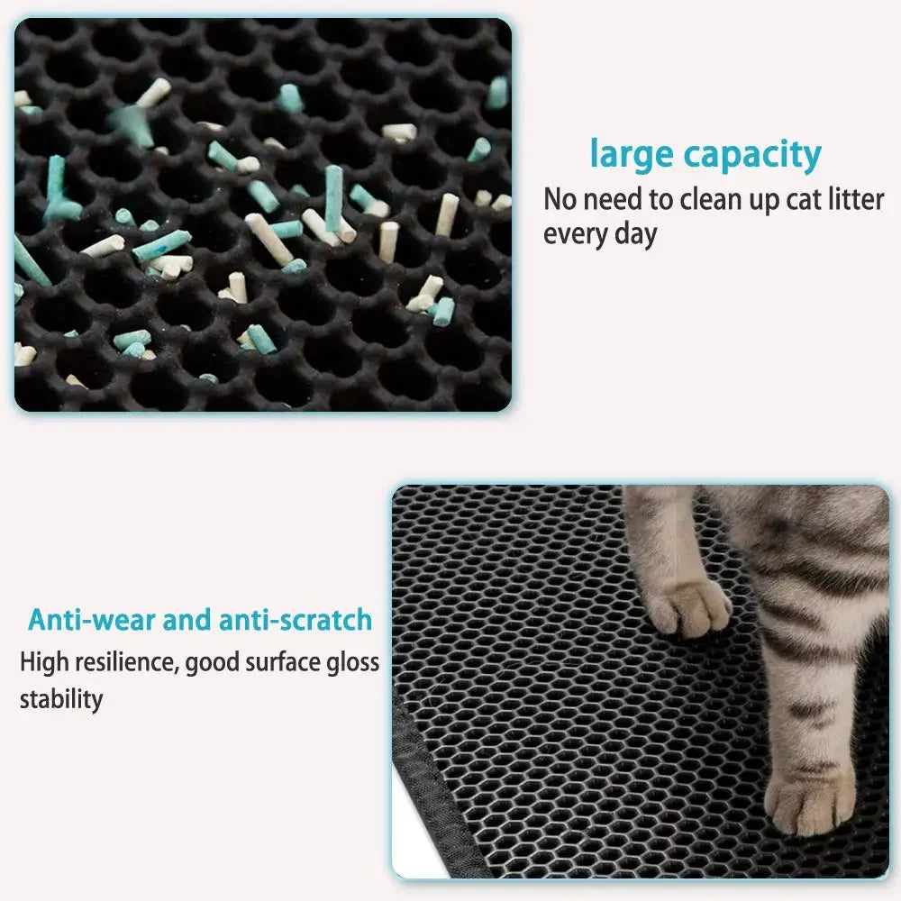 Cat Litter Mat Double Layer Waterproof Non Slip Washable Pad