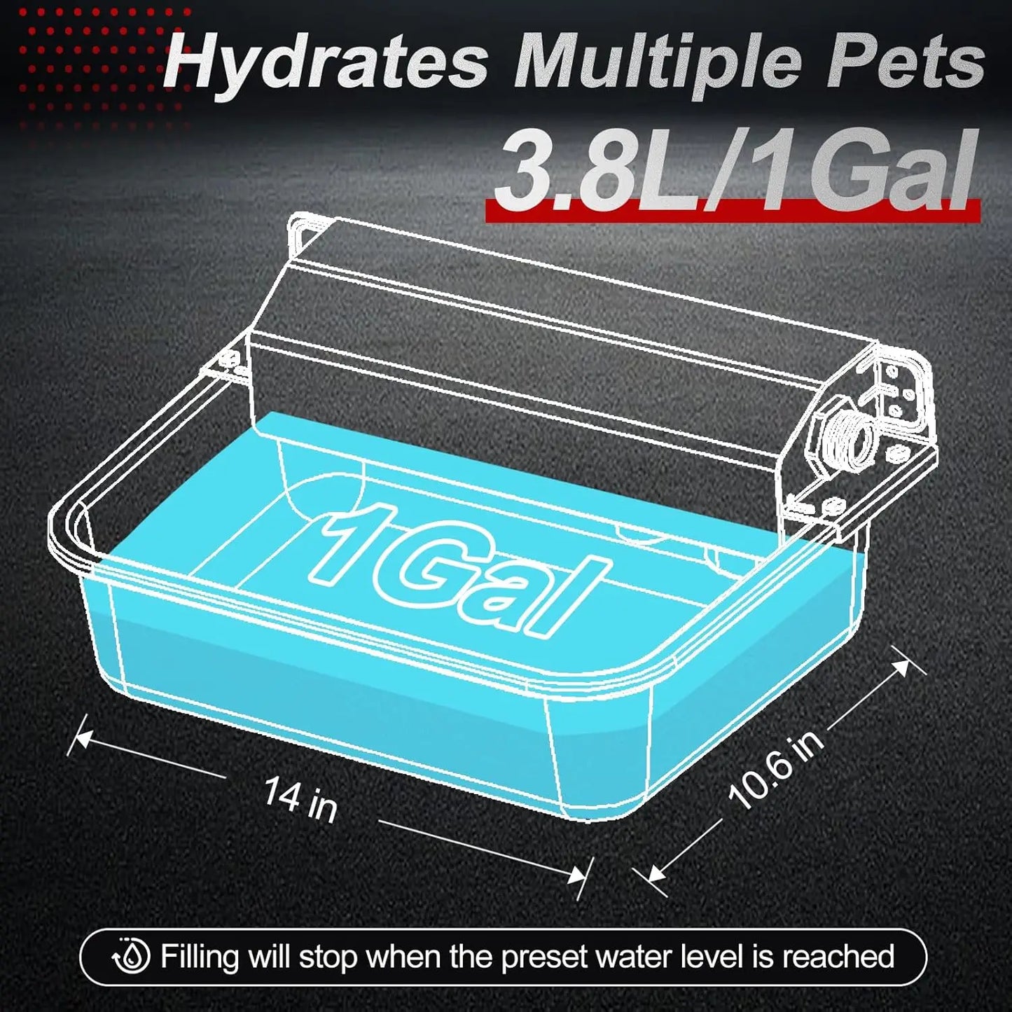 Automatic Pet Water Dispenser, 3.8L Stainless Steel Bowl for Dogs and Livestock, Easy Install with GHT Faucet
