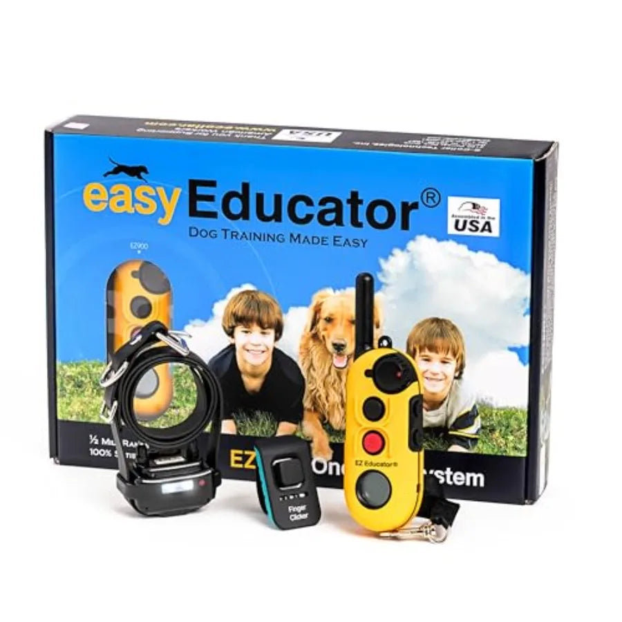 E-Collar EZ-900 1/2 Mile Dog Training Collar for Small Medium Dogs 10+ lbs Ergonomic LCD Remote, 256 Vibration Levels, Pavlovia