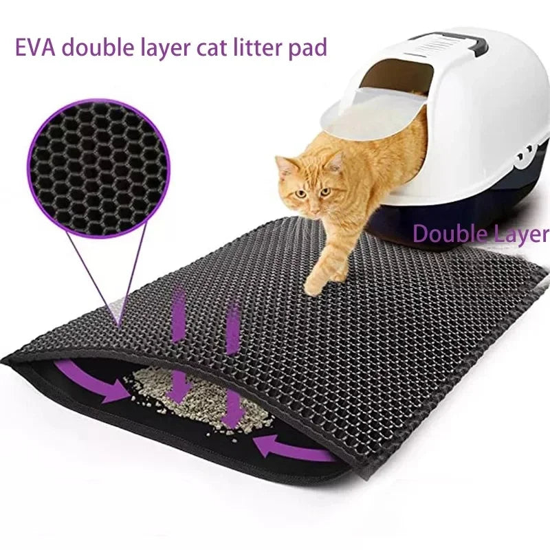 Cat Litter Mat Double Layer Waterproof Non Slip Washable Pad