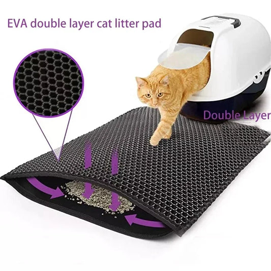 Cat Litter Mat Double Layer Waterproof Non Slip Washable Pad
