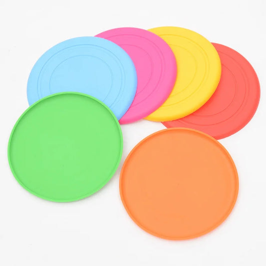 Soft Silicone Flying Saucer, Dog Chew Toy Training Frisbee, Bite-Resistant for Golden Retriever & Teddy Pet