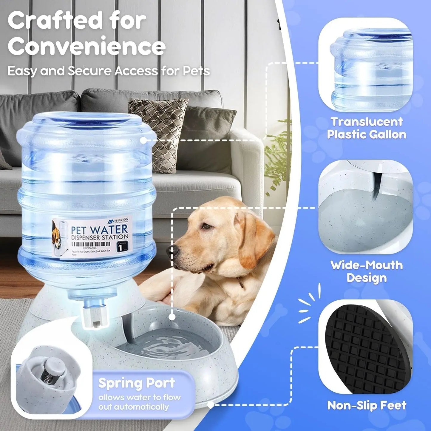 Automatic Pet Feeder and Waterer Set for Dogs and Cats