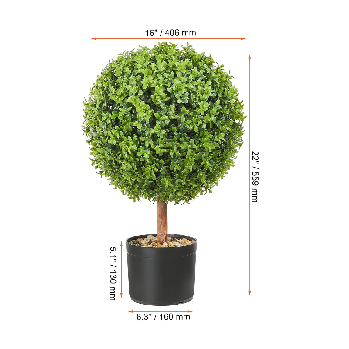 SucceBuy 1/2pcs Artificial Boxwood Tower Topiary Spiral Artificial Plant 24/36/48in high Decorative Plants Green Plastic PE Tree